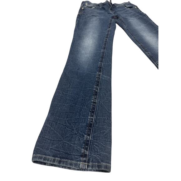 Justice Girls Size 14R Mid Rise Straight Jeans Medium Wash 5 Pockets Free Ship - Picture 3 of 16